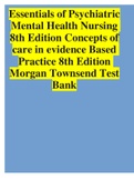 Test Bank for Essentials of Psychiatric Mental Health Nursing 8th Edition Morgan all chapters 1-32