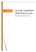 UNIT 3 CHEMISTRY PRACTICALS AS LEVEL (1-9) EDEXCEL INTERNATIONAL A LEVEL