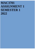MAC3701 Application Of Management Accounting Techniques ASSIGNMENT 1 SEMESTER 1 2022.