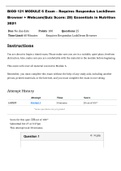 ALL IN ONE BIOD 121 Module 1, 2,  3, 4, 5 & 6 Exam - Requires Respondus LockDown Browser + Webcam: Essentials in Nutrition 2021 - Martinez (Full Solution pack)