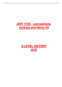 Wars of the Roses History OCR a level complete set of A* notes 