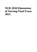 NUR 2058 Dimensions of Nursing Final Exam 2021.
