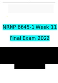 NRNP 6645 Week 6 Midterm Exam & NRNP 6645-1 Week 11 Final Exam Questions and Answers 2022/2023 | Verified Answers