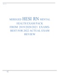 MEREGED HESI RN MENTAL HEALTH EXAM PACK FROM 2019&sol;2020&sol;2021 EXAMS- BEST FOR 2022 ACTUAL EXAM REVIEW