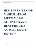 HESI LPN EXIT EXAM- MEREGED FROM 2019/2020&2021 ACTUAL EXAMS- BEST FOR 2022 ACTUAL EXAM REVIEW