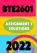 BTE2601 Assignment 3 Solutions (2022) detailed answers based from tutorial and Becoming a Teacher - UNISA Custom Edition by S Gravett, JJ de Beer, E du Plessis