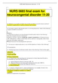NURS 6665 final exam for neurocongental disorder 11-20 (graded A)