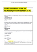 NURS 6665 final exam for neurocongental disorder 30-40