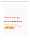 NURS 6501N/NURS 6501 Week 5 Quiz -(Latest 3 Versions), Advanced Pathophysiology