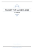NCLEX PN Exam 2022 Test Bank | 725 Verified Q&A  Actual Test Questions