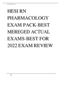 HESI RN PHARMACOLOGY EXAM PACK-BEST MEREGED ACTUAL EXAMS-BEST FOR 2022 EXAM REVIEW