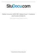 Walden University NURS 6551 Midterm Exam 2. Questions and Answers (Graded A)