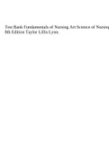 Test Bank Fundamentals of Nursing Art Science of Nursing 8th Edition Taylor Lillis Lynn.