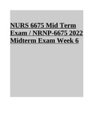 NURS 6675 Mid Term Exam 2022