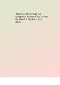 Abnormal Psychology An Integrative Approach 5th Edition By David H. Barlow – Test Bank.