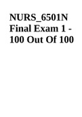 NURS 6501 / NURS 6501N Final Exam 1 2021/2022