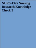 NURS 4325 Nursing Research Knowledge Check 2
