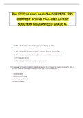 Ops 571 final exam week ALL ANSWERS 100% CORRECT SPRING FALL-2022 LATEST SOLUTION GUARANTEED GRADE A+