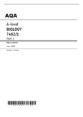 Aqa A-level BIOLOGY 7402/1 Paper 1 Mark scheme June 2021 Version: 1.0 Final