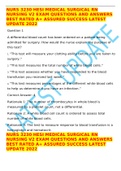 NURS 3230 HESI MEDICAL SURGICAL RN NURSING V2 EXAM QUESTIONS AND ANSWERS BEST RATED A+ ASSURED SUCCESS LATEST UPDATE 2022
