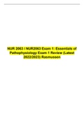 NUR 2063 / NUR2063 Exam 1: Essentials of Pathophysiology Exam 1 Review (Latest 2022/2023) Rasmussen