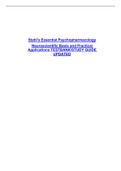 Exam (elaborations) Stahl's Essential Psychopharmacology Neuroscientif  Stahl's Essential Psychopharmacology, ISBN: 9781107686465