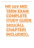 NR 509 MID TERM EXAM COMPLETE STUDY GUIDE 2022(ALL CHAPTERS INCLUDED).