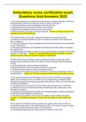 N342 Ambulatory Care Test &num;1 2022&comma; Ambulatory Care Nurse Certification Exam &lpar;ANCC&rpar; Questions And Answers 2022&comma; Ambulatory Care Nursing Certification review 2022&comma; Ambulatory nurse certification exam Questions And Answers 2022&period; A&plus; Graded Bundle Solution
