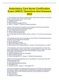 Ambulatory Care Nurse Certification  Exam &lpar;ANCC&rpar; Questions And Answers  2022