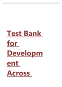 Test Bank for Development Across the Life Span 6th Edition WITH ALL THE ANSWERS COMPLETE 100&percnt; GRADE A&plus;