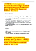 ATI TEAS 6 - Science &lpar;Human Anatomy and Physiology&rpar; 2022&sol;2023 Latest Updated And Comprehensive Exam Revision With Guaranteed Success RATED  A&plus;