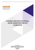 &lpar;HVA&sol;AMSIB 2022&rpar; A FEASIBLE AND EFFECTIVE OVERALL DIGITAL MARKETING PLAN FOR GL OBALVISOR Graded with a 7&excl;