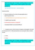HESI RN Maternity V1 Notes and Questions & answers all answers 100&percnt; correct latest update 2021&sol;2022 graded A&plus;