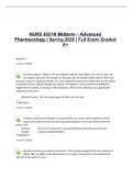NURS 6521N Midterm – Advanced Pharmacology | Spring 2020 | Full Exam Graded A+