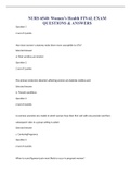 NURS 6540 Womens Health FINAL EXAM QUESTIONS ANSWERS