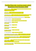 Cardiac&sol;Vascular nursing exam Latest Questions And Answers 2022