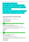 NURSING>TEST BANK: INTRODUCTION TO MATERNITY AND PEDIATRIC NURSING 8TH EDITION LEIFER >>CHAPTER 28 GRADED A+