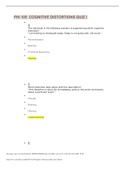 PHI 105 COGNITIVE DISTORTIONS QUIZ I  Questions And Answers 2022