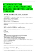 TEST BANK: INTRODUCTION TO MATERNITY AND PEDIATRIC NURSING 8TH EDITION LEIFER(PASSED)
