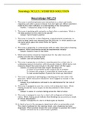 Neurology NCLEX &vert; QUESTIONS AND ANSWERS VERIFIED SOLUTION