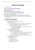 Summary Abormal Psychology - Vienna Admission Test 2022 Master Psychology