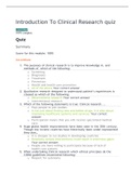 Introduction To Clinical Research quiz  RESULTS 100&percnt; 