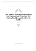 Test Bank Introduction to Industrial and Organizational Psychology 2nd Edition, Frank J. Landy & Jeffrey M. Conte