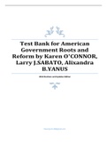 Test Bank for American Government Roots and Reform by Karen O’CONNOR, Larry J.SABATO, Alixandra B.YANUS |2014 Elections and Updates Edition