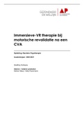 Scriptie ergotherapie&colon; immersieve VR en motorische revalidatie na CVA