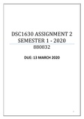 DSC1630 ASSIGNMENT 2 SEMESTER 1 - 2022 LATEST UPDATE 