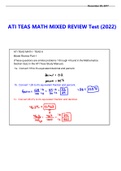 Exam (elaborations) 	ATI TEAS MATH MIXED REView Test (2022) 
