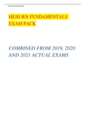 HESI RN FUNDAMENTALS EXAM PACK COMBINED FROM 2019, 2020 AND 2021 ACTUAL EXAMS