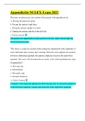 Appendicitis NCLEX Exam 2022&sol; Guaranteed A&plus; Guide&sol; Questions & Answers