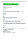 BLS CPR Exam Questions And Answers -2&lpar; Complete Solution&rpar;Score A&plus;